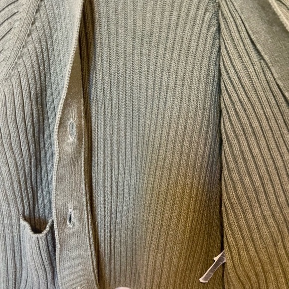GAP Women's Olive Chunky Rib Slightly Cropped Pocket Cardigan - Picture 8 of 9